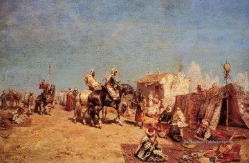 Un campement d’Arabe Alberto Pasini Peinture à l'huile